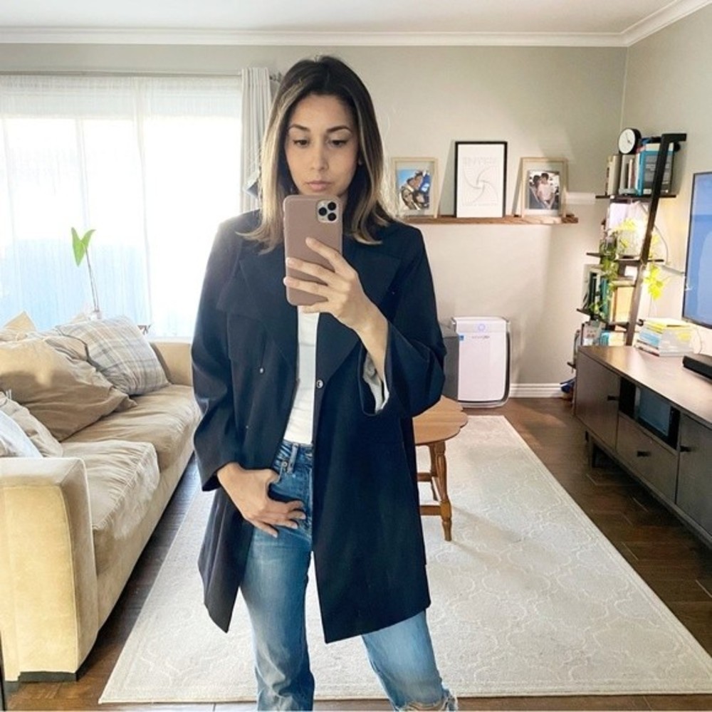MM LAFLEUR Virgin Wool Mercer Parka belted double breasted blazer jacket size XS - Picture 8 of 13